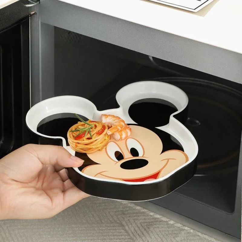 MICKEY & MINNIE MOUSE CERAMIC TRAY CUTE DESIGN MICROWAVE SAFE HEAT-RESISTANT FRUIT PLATE MICKEY MOUSE