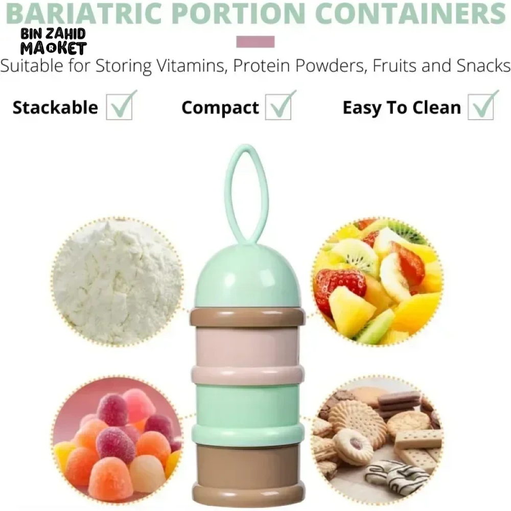 PORTABLE BABY MILK POWDER BOX REMOVABLE & EASY-TO-CARRY TODDLER SNACK CONTAINER