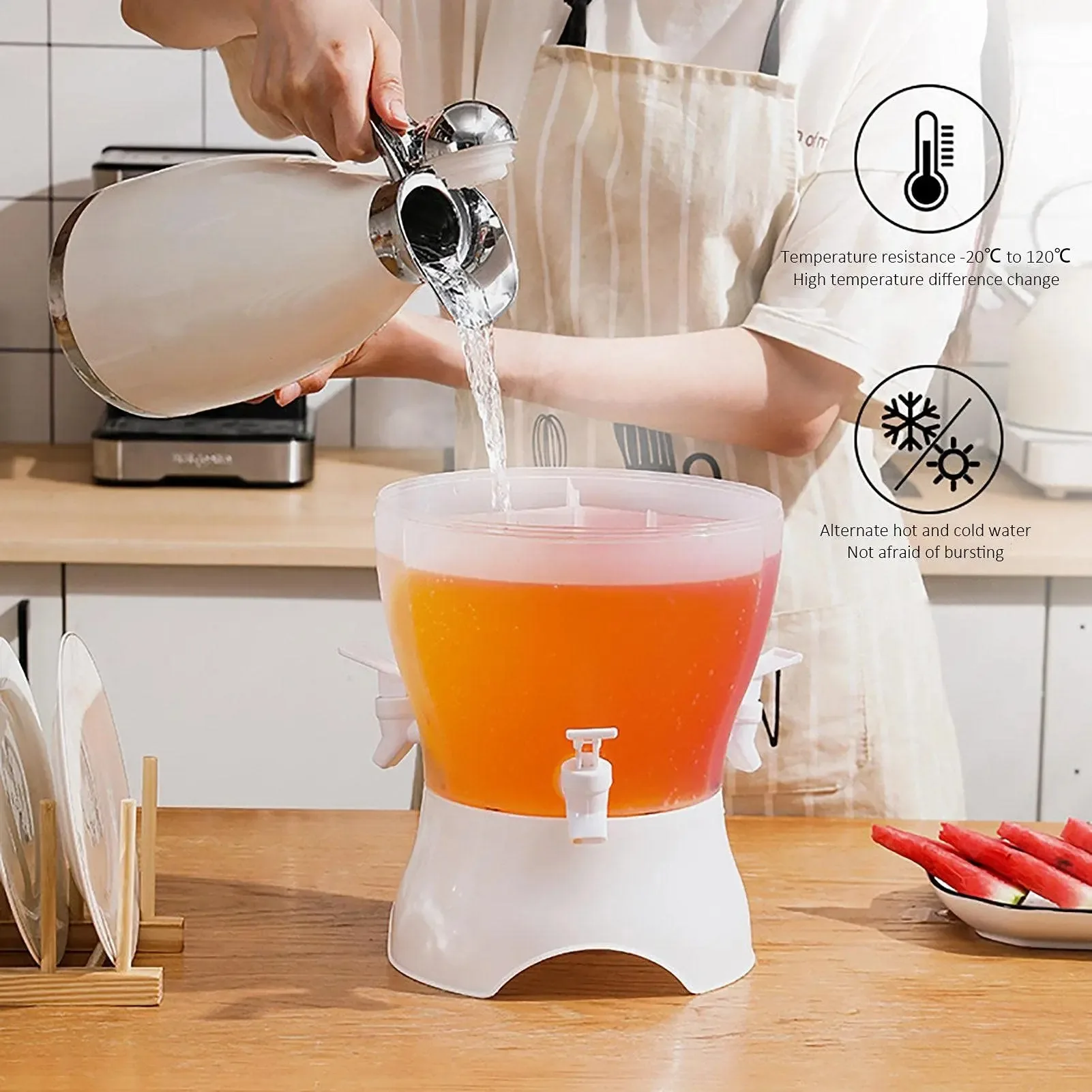 360° ROTATING 3-COMPARTMENT BEVERAGE DISPENSER WITH SPIGOTS