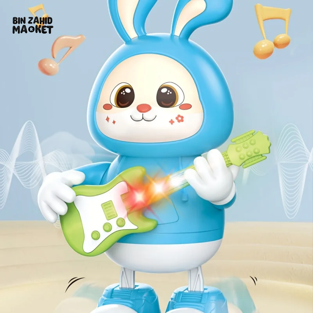 MUSICAL DANCING RABBIT TOY WITH GUITAR – SINGING WALKING & LIGHT-UP BUNNY FOR TODDLERS