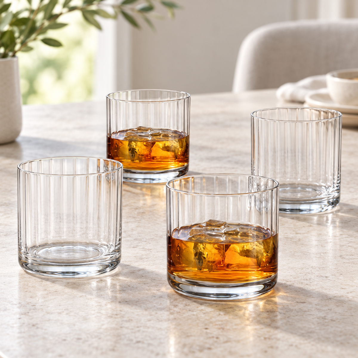 Danny Home 4 Piece Ribbed Tumbler Set - 420 ml