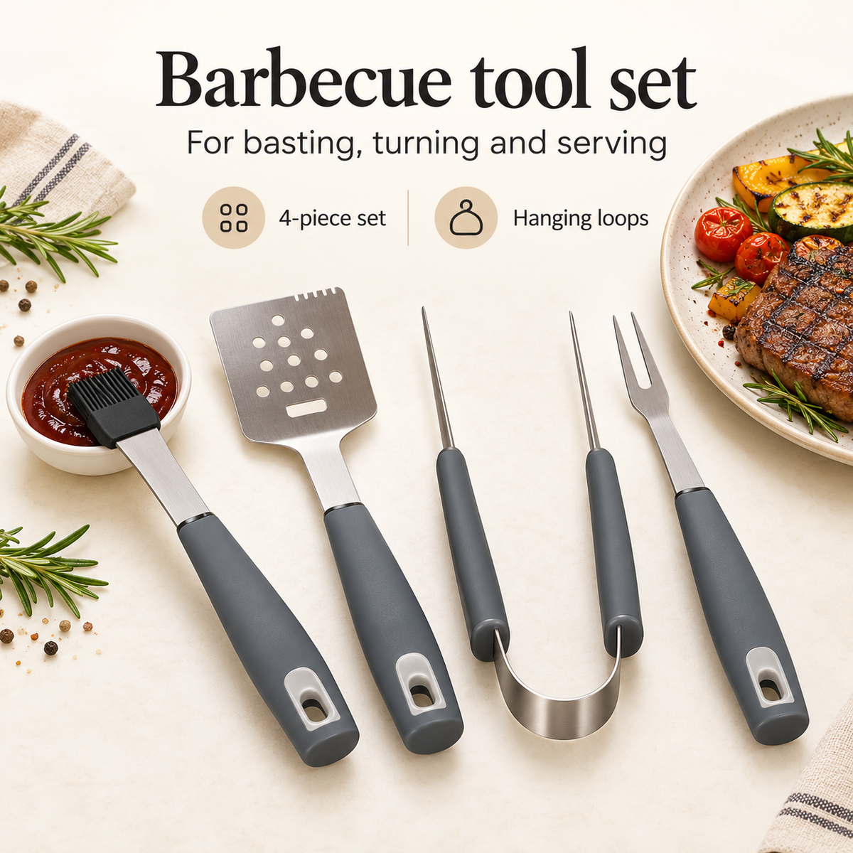 Danny Home Barbecue Tool Set - 4 Pieces