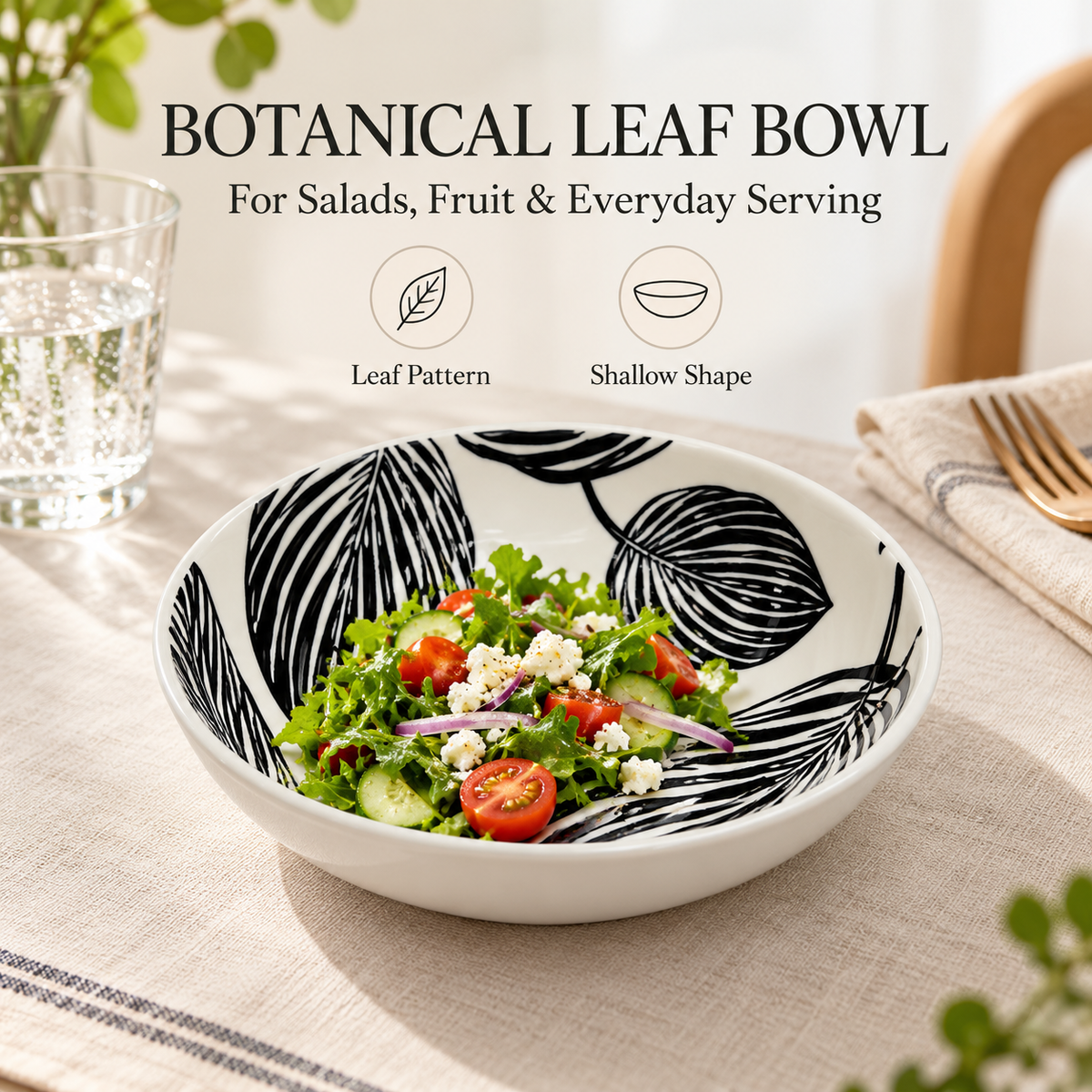 Danny Home Botanical Leaf Bowl - 8 Inches