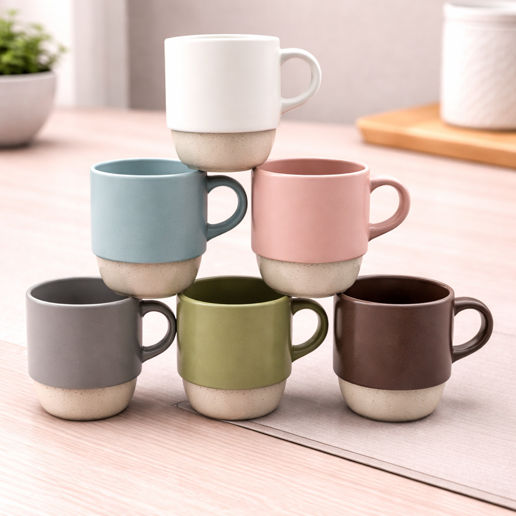 DANNY HOME 300ML MINIMALIST MULTICOLOR COFFEE & TEA CUPS -T01-66