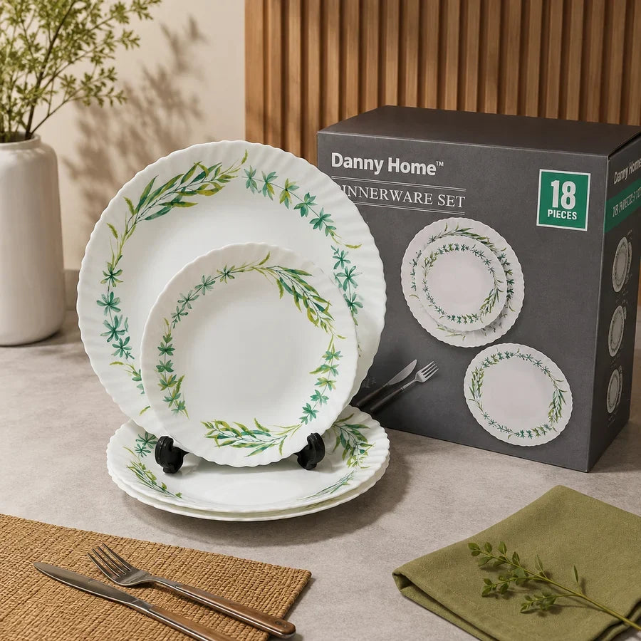 DANNY HOME 18 PCS BOTANICAL DINNERWARE SET