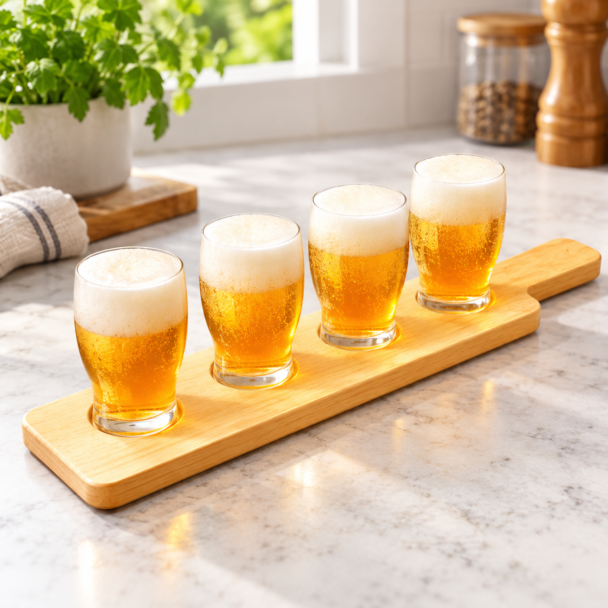 Danny Home 5 Piece Glass Set With Serving Board - 160 ml