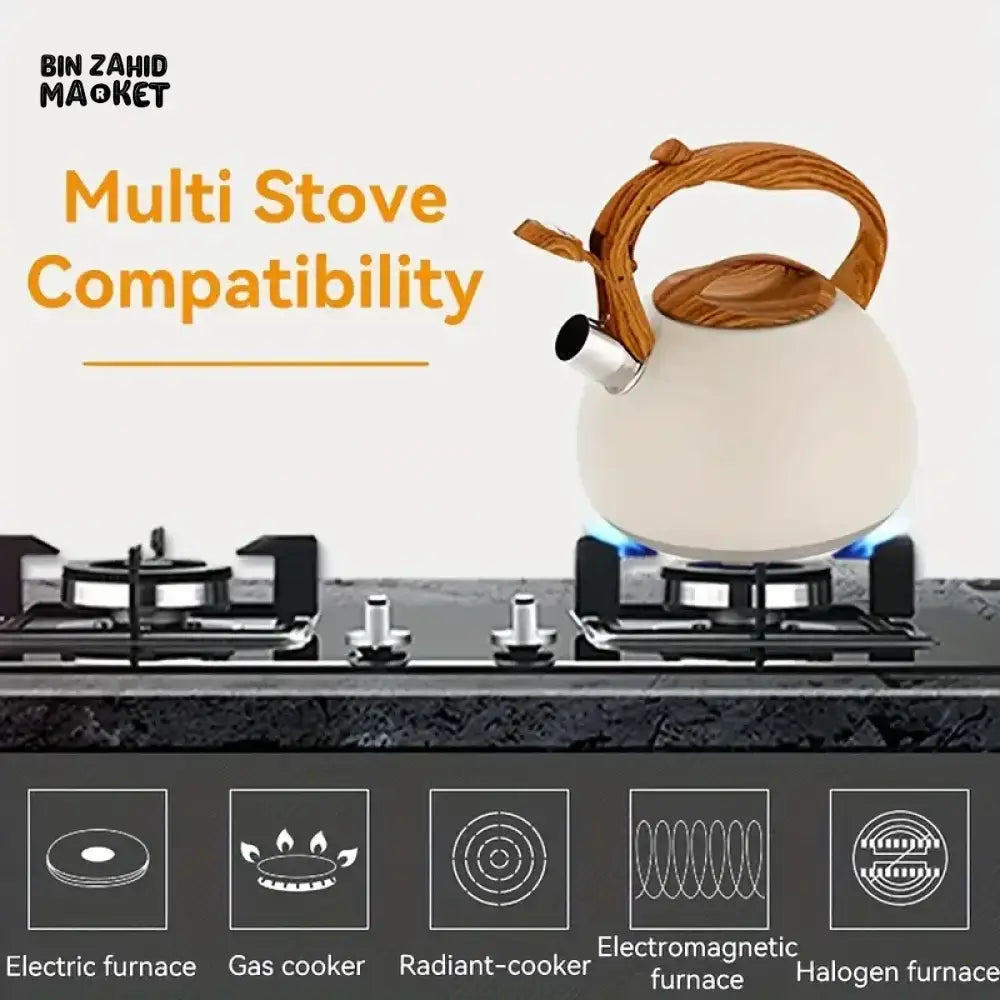 3L STAINLESS STEEL WHISTLE KETTLE FOR GAS & INDUCTION COOKERS