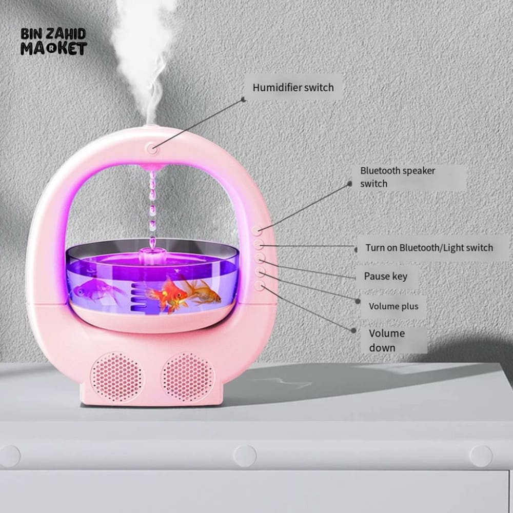 4 IN 1 ANTI-GRAVITY AROMA DIFFUSER & COOL MIST HUMIDIFIER BLUETOOTH SPEAKER FOR HOME OFFICE & BEDROOM