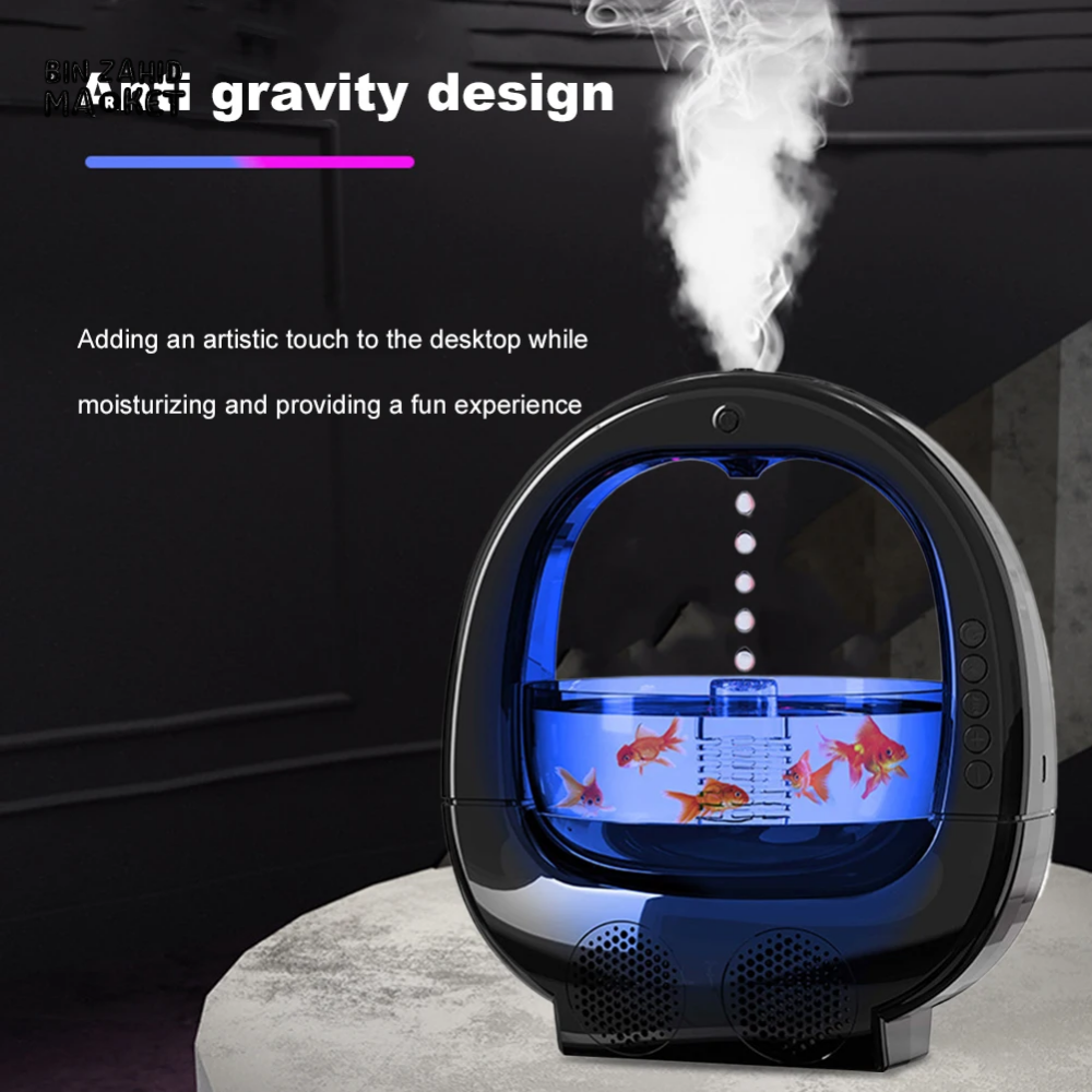 4 IN 1 ANTI-GRAVITY AROMA DIFFUSER & COOL MIST HUMIDIFIER BLUETOOTH SPEAKER FOR HOME OFFICE & BEDROOM