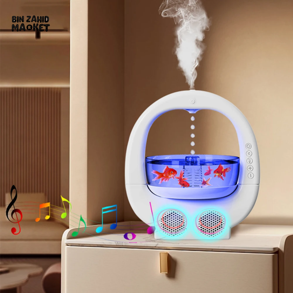 4 IN 1 ANTI-GRAVITY AROMA DIFFUSER & COOL MIST HUMIDIFIER BLUETOOTH SPEAKER FOR HOME OFFICE & BEDROOM