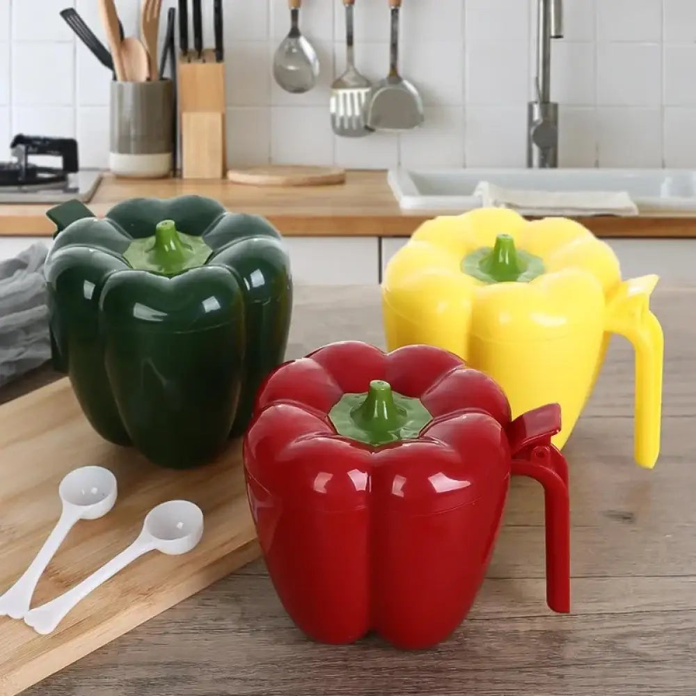 4-IN-1 PLASTIC CREATIVE SPICE JAR CONTAINER WITH SPOON – CHILI SHAPE GRILL SPICES SPICE RACK FOR HOME & KITCHEN ACCESSORIES