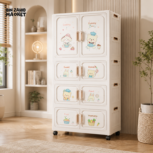 4-LAYER BABY STORAGE WARDROBE WITH DRAWERS & WHEELS - DM-2