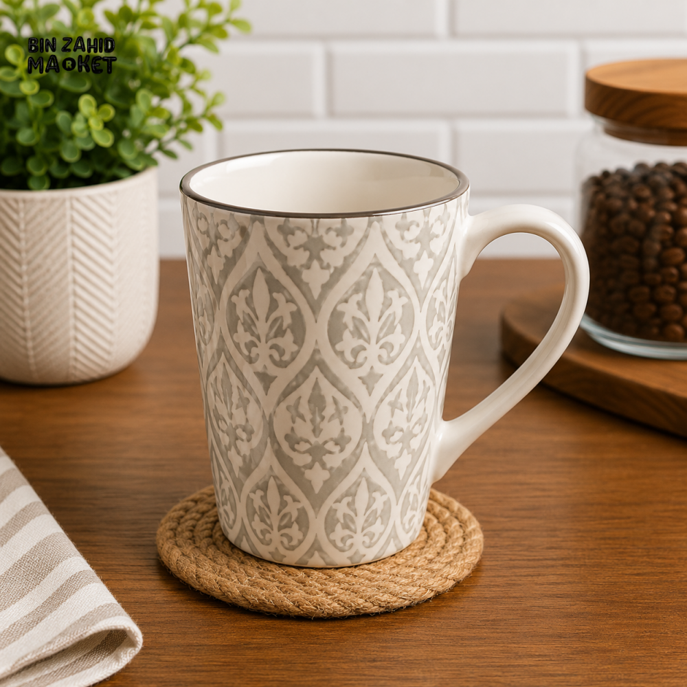 4 PACK CERAMIC MUG SET – ORNAMENTAL GRAY - Mugs