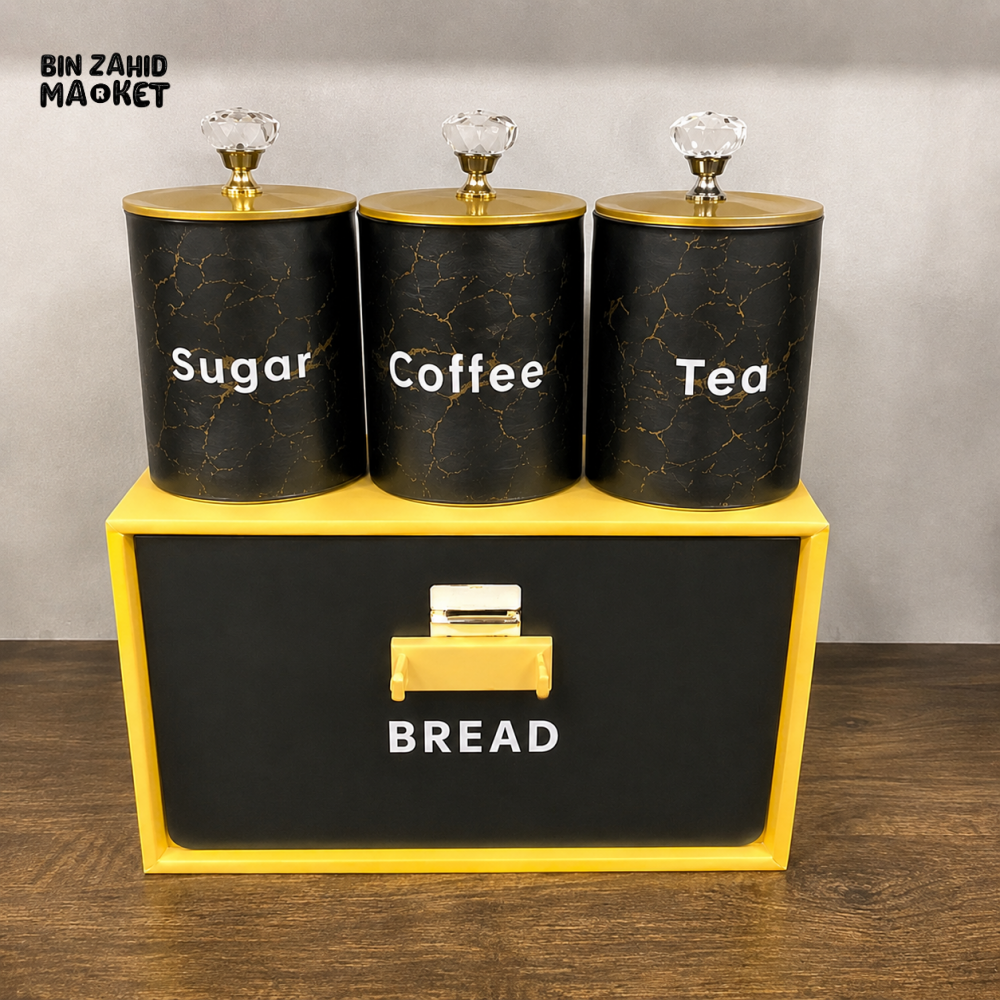 4-PIECE BLACK BREAD BOX SET - Bread Boxes