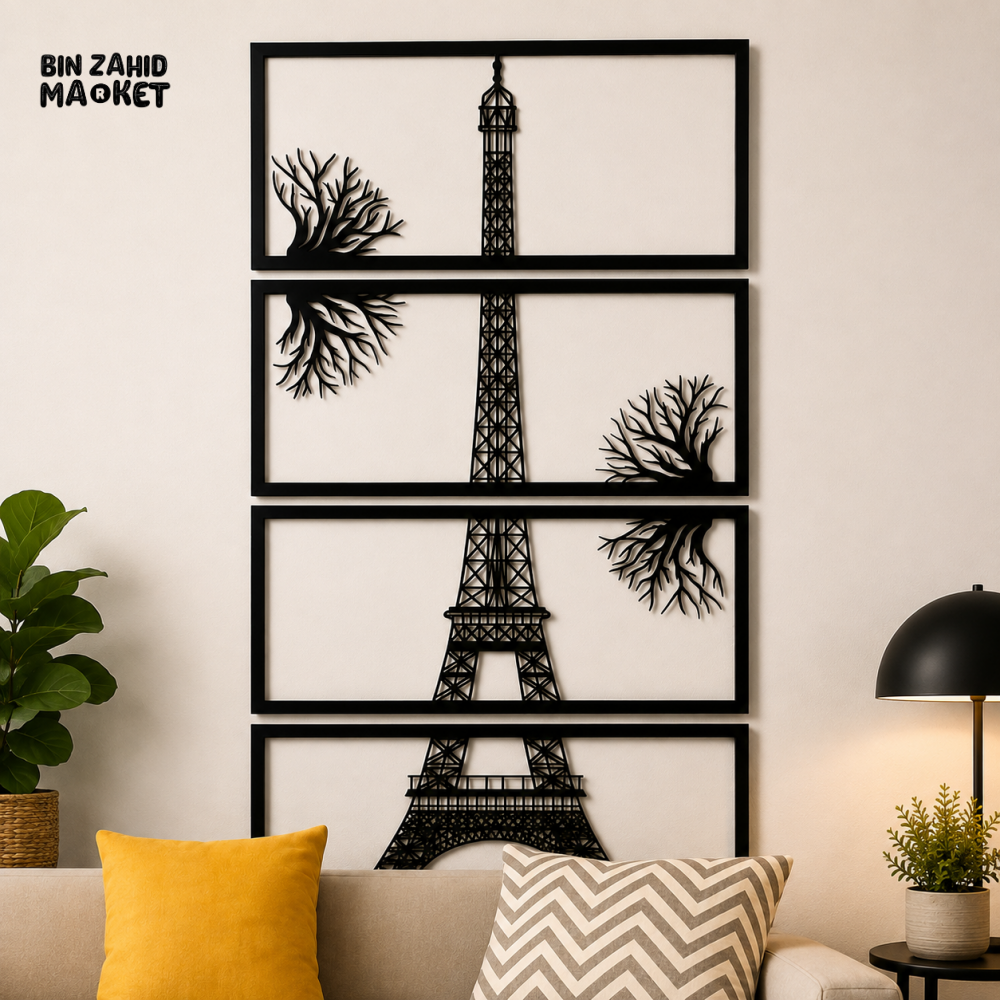4 PIECE EIFFEL TOWER METAL WALL ART DECOR SET