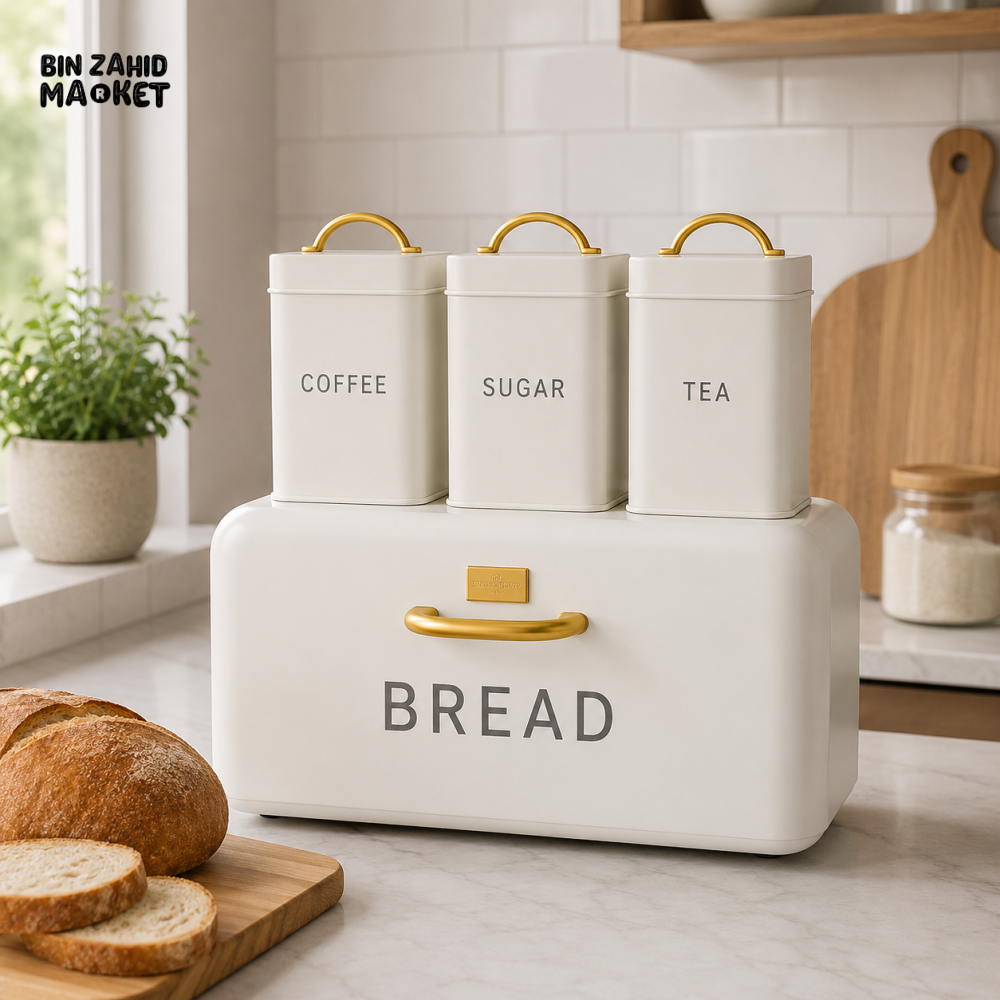 4-PIECE WHITE BREAD BOX SET - Bread Boxes