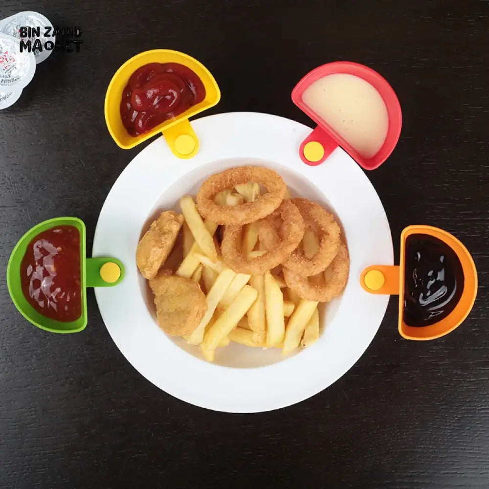 4 PIECES SEASONING BOWL DIP CLIP SET – MULTIPURPOSE SAUCE CONTAINERS