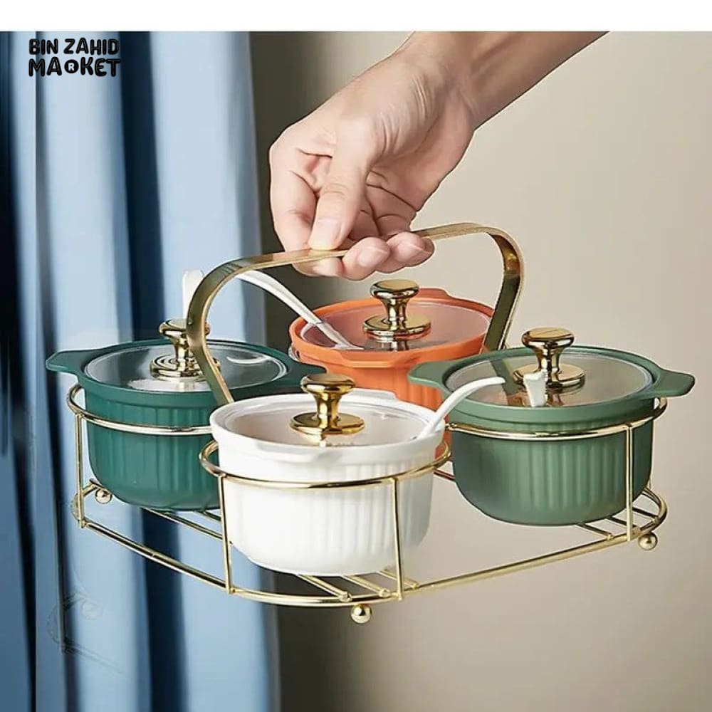 4 PIECES SPICE BOX WITH RACK