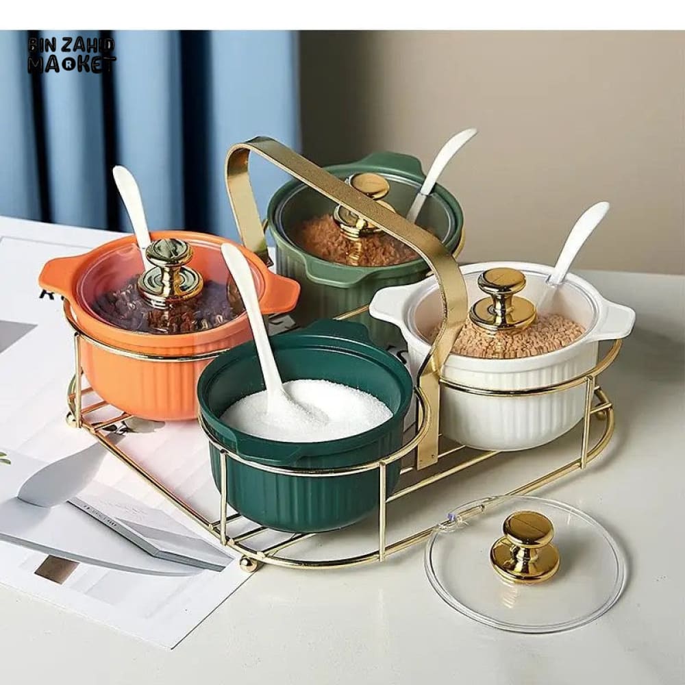 4 PIECES SPICE BOX WITH RACK