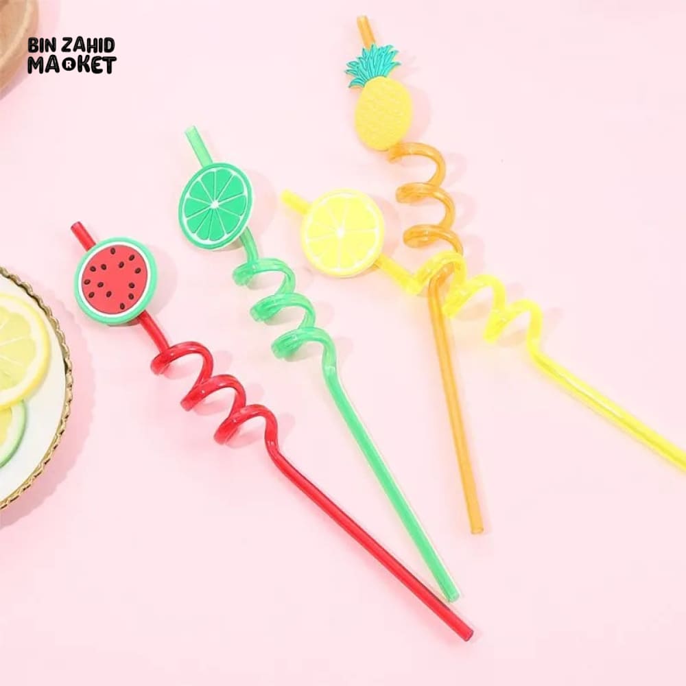 4 PIECES SPIRAL DRINKING STRAW SET