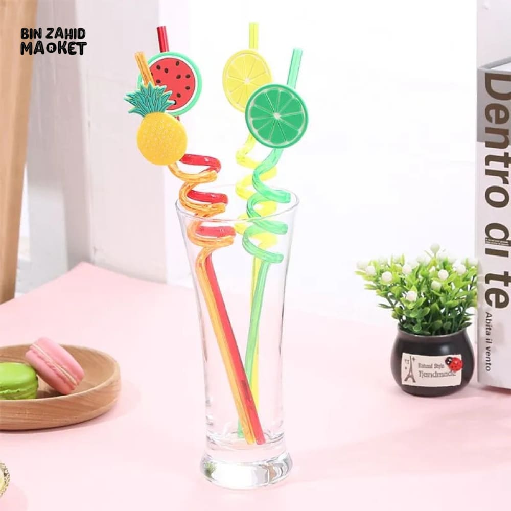 4 PIECES SPIRAL DRINKING STRAW SET