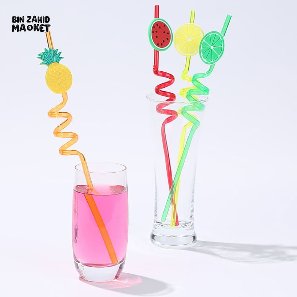 4 PIECES SPIRAL DRINKING STRAW SET
