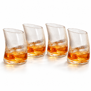Danny Home 4 Piece Curved Ribbed Glass - 325 ml