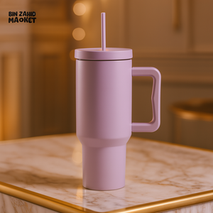 40OZ COLORFUL TUMBLER WITH HANDLE – LEAKPROOF INSULATED TRAVEL MUG - LAVENDER