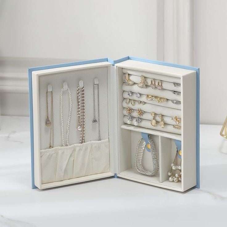 FAUX BOOK SHAPED JEWELRY BOX WITH MAGNETIC LOCK