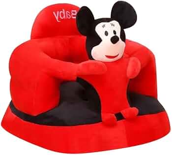 MICKEY STYLE PLUSH BABY SOFA SEAT WITH SAFETY STRAP