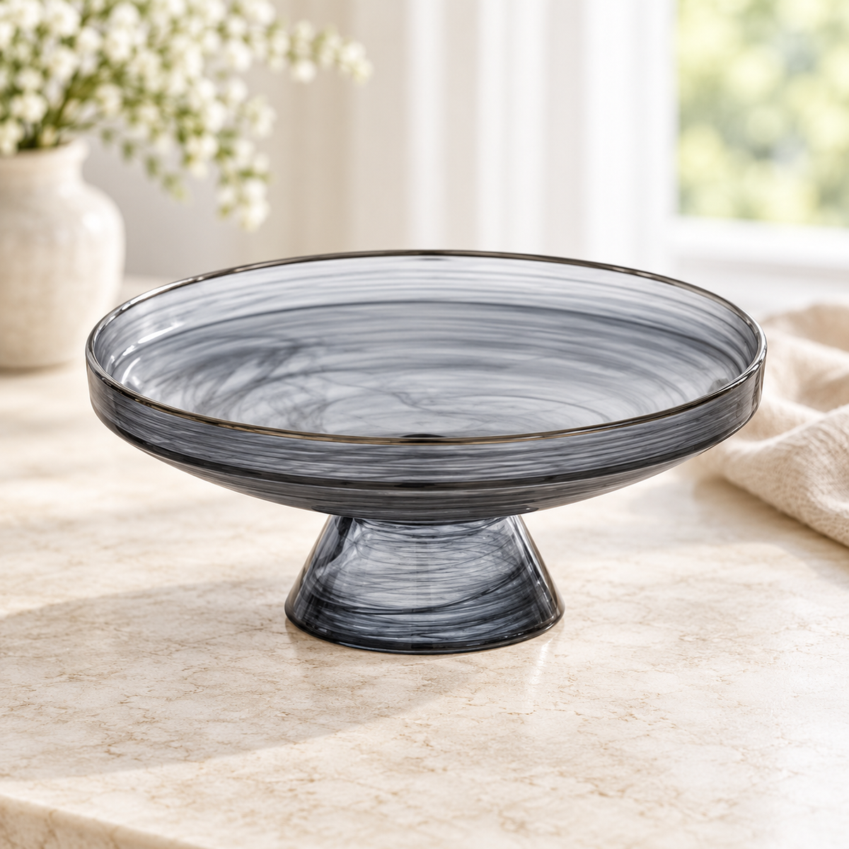 Danny Home Smoky Cake Stand - 10 Inches