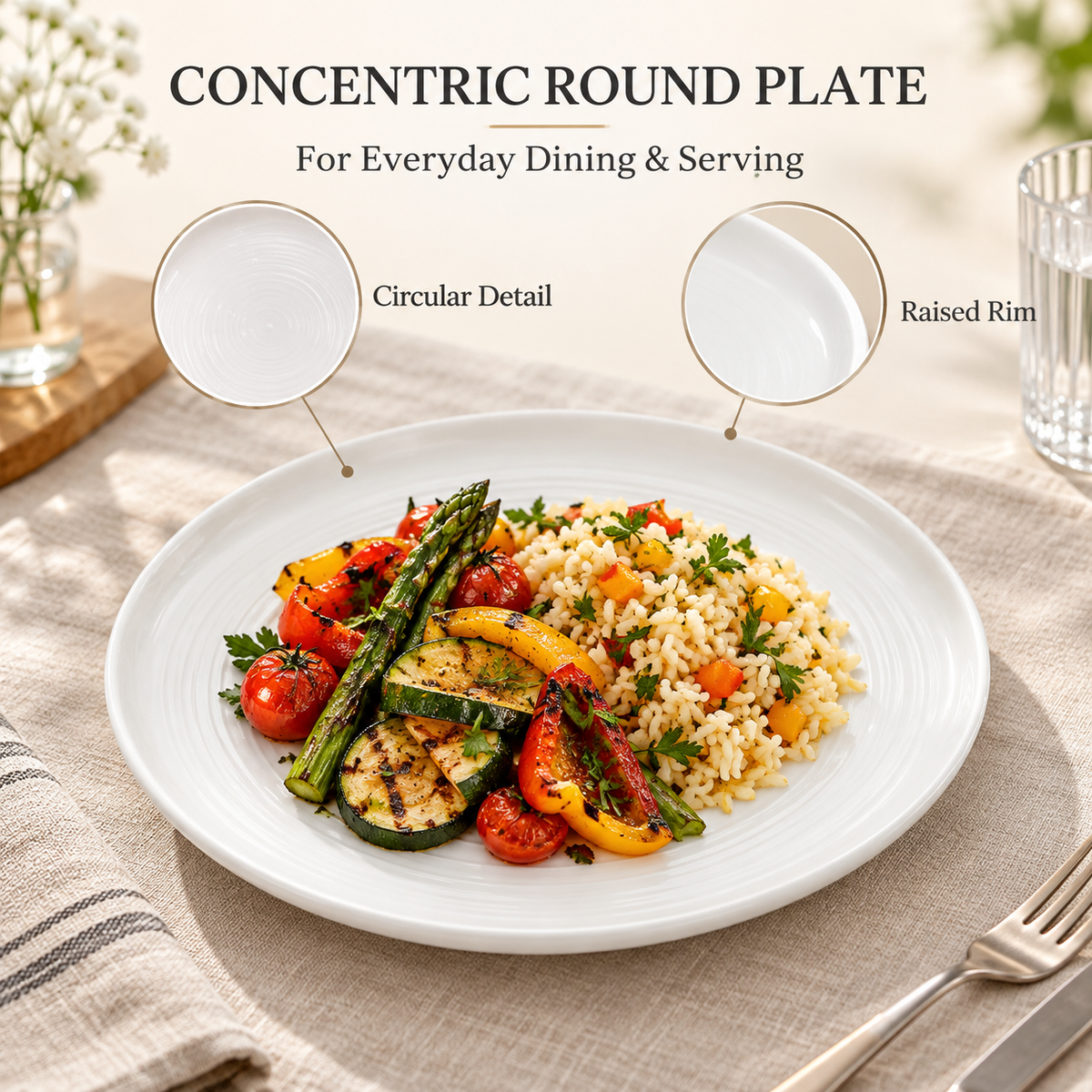 Danny Home Concentric Round Plate 10 Inches