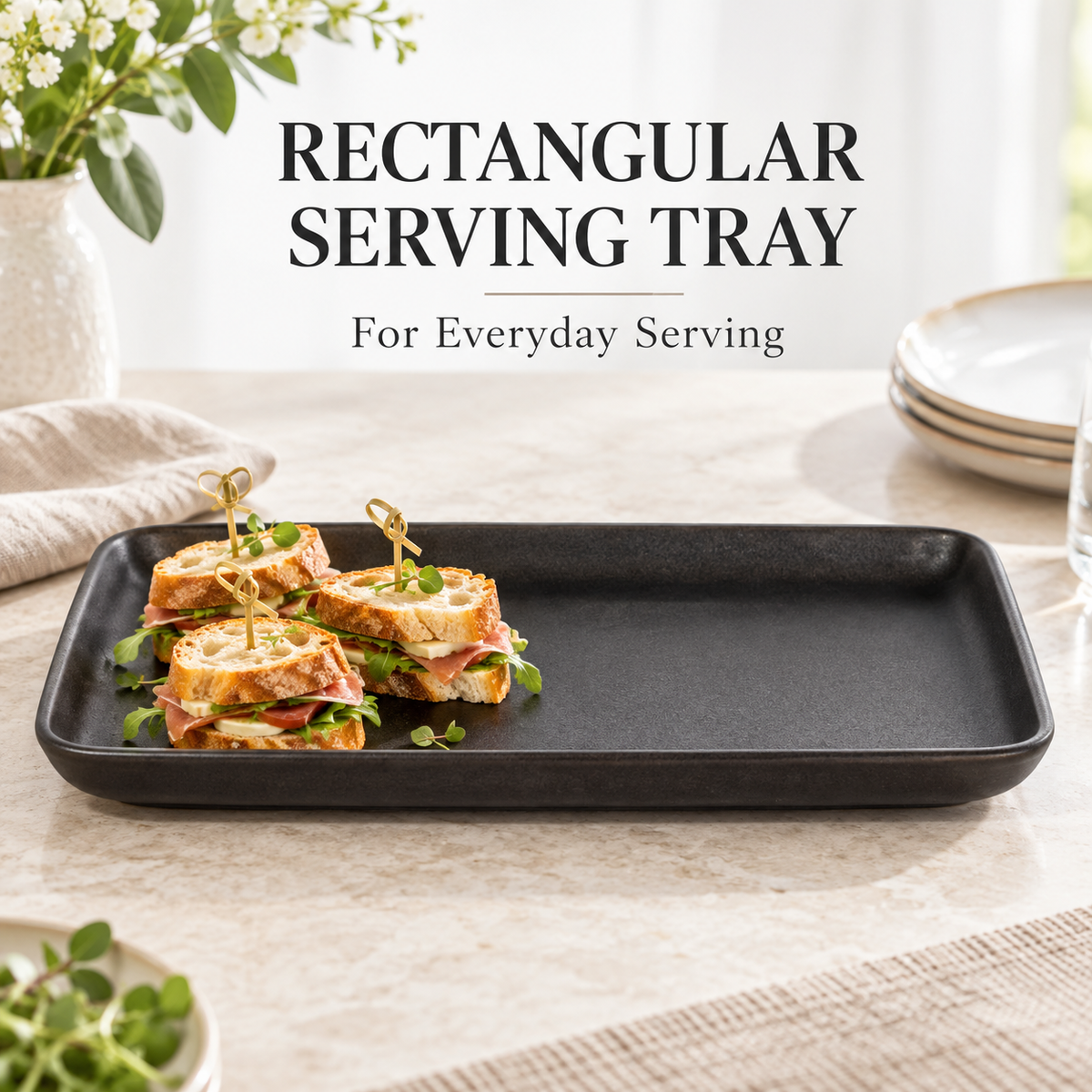 DANNY HOME RECTANGULAR SERVING TRAY - 7 INCHES