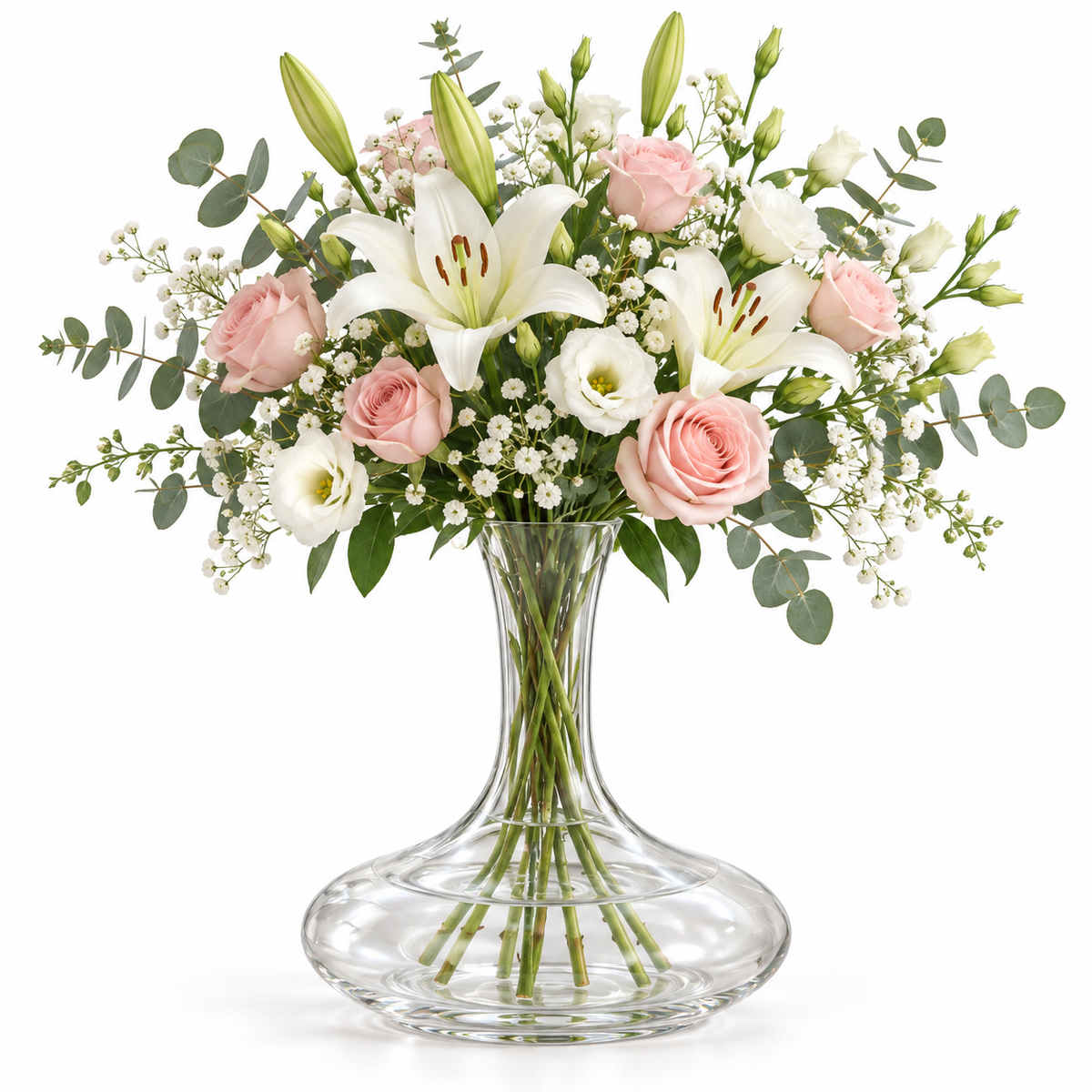 Clear Glass Flower Vase