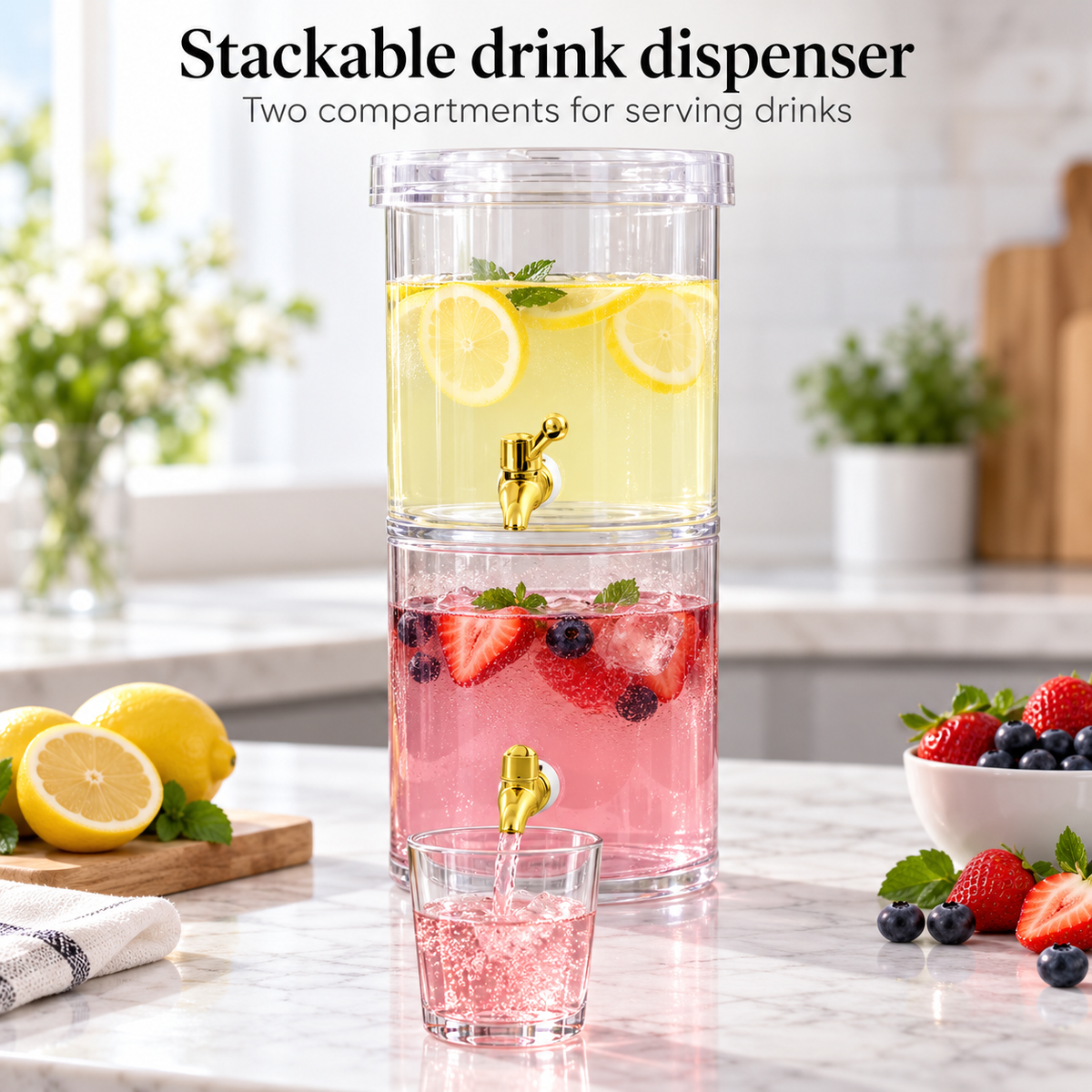 Danny Home Stackable Drink Dispenser - 17.5x39.2cm