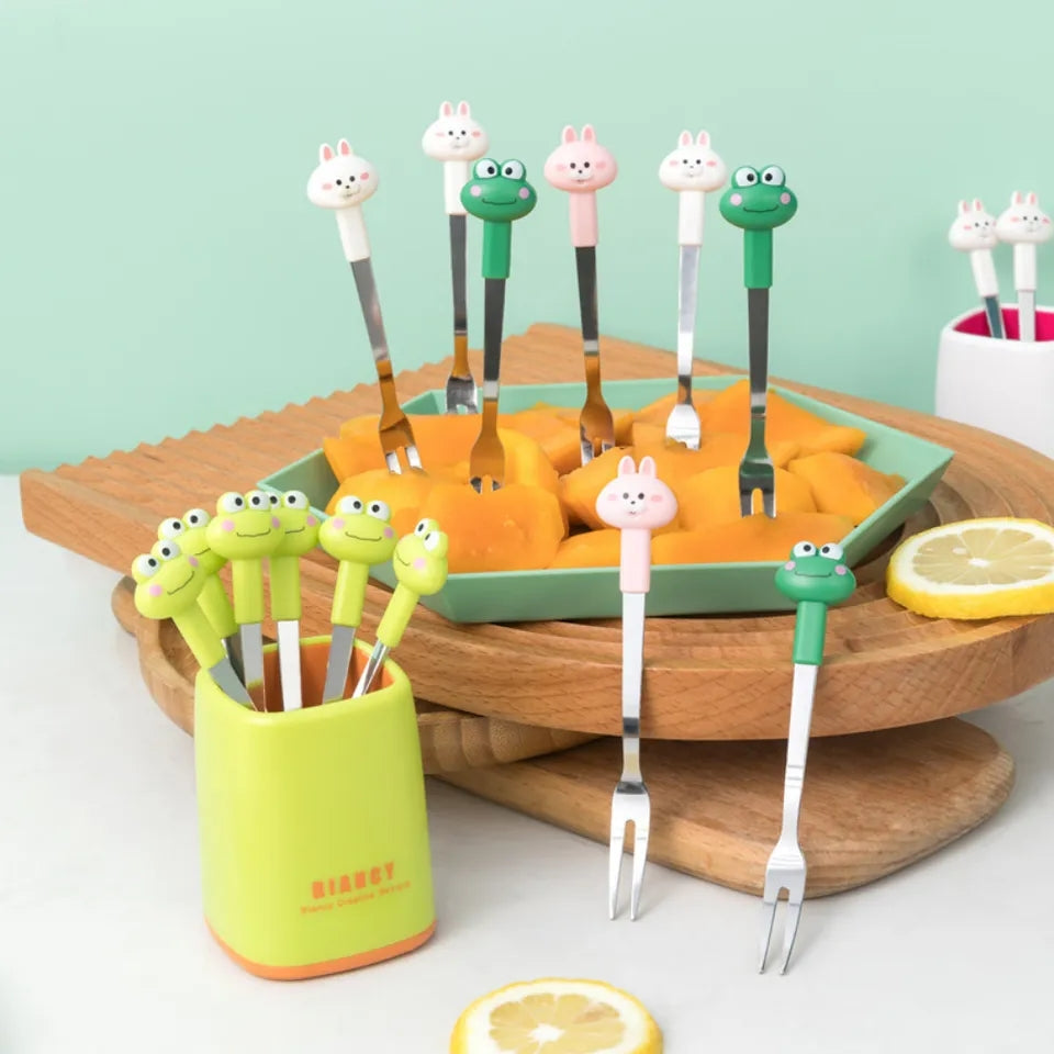 6IN1 CARTOON FRUITS FORK SET