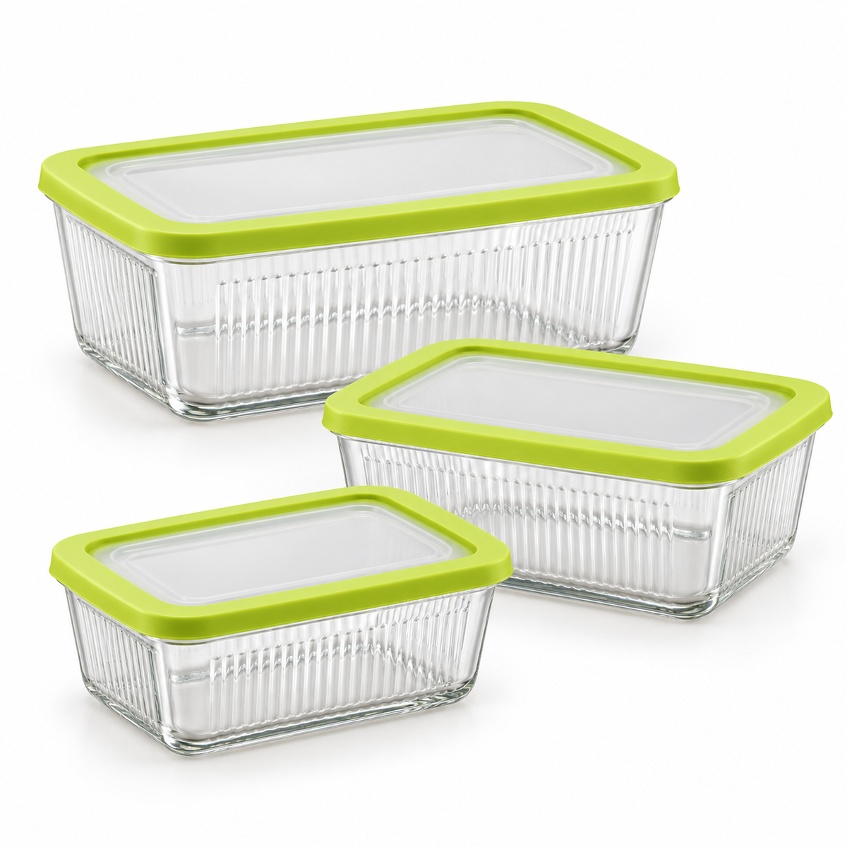 Limon Ribbed Food Storage Set – 3 Containers
