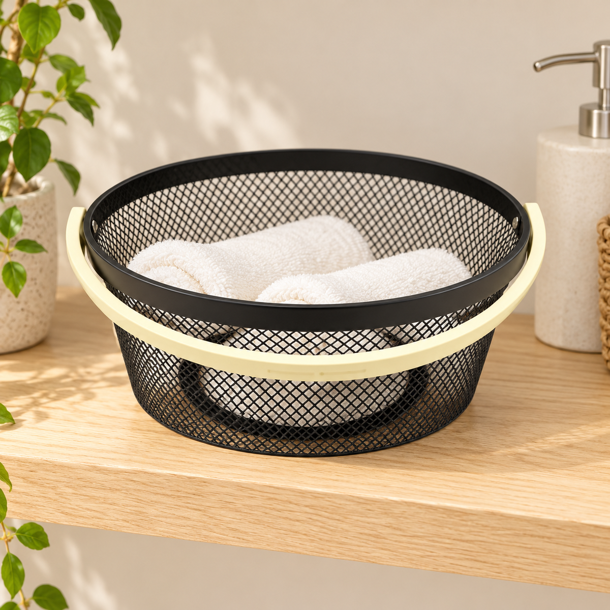 Danny Home Round Mesh Storage Basket - 25x25x18cm