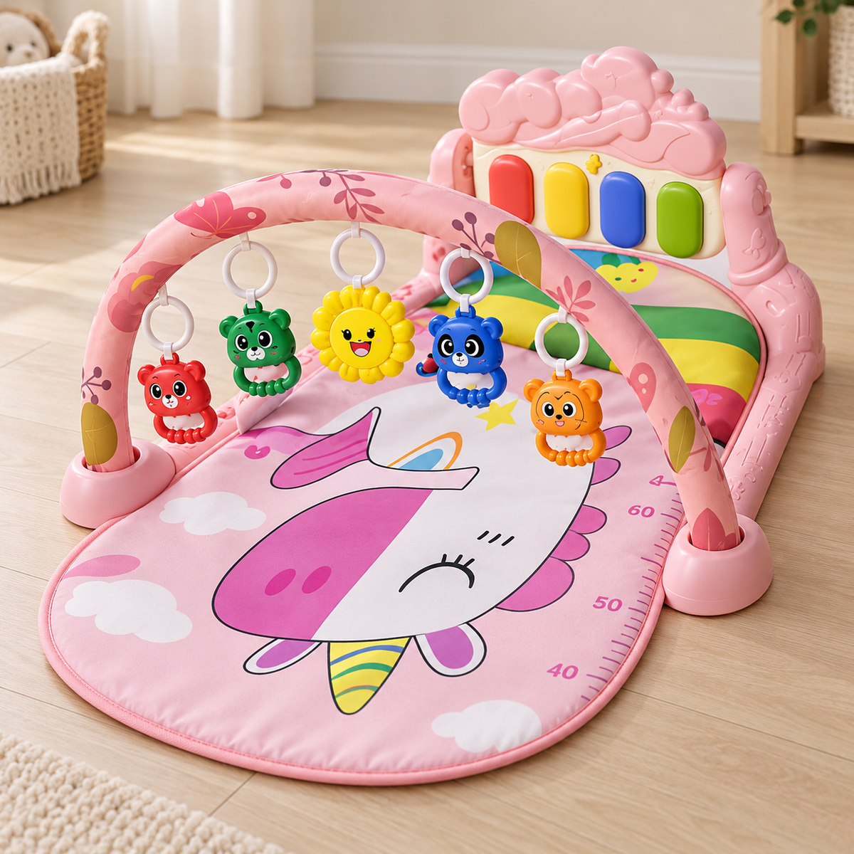 Pink Penguin Piano Play Gym