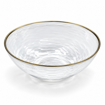 Danny Home Textured Gold Rim Bowl - 9 Inches