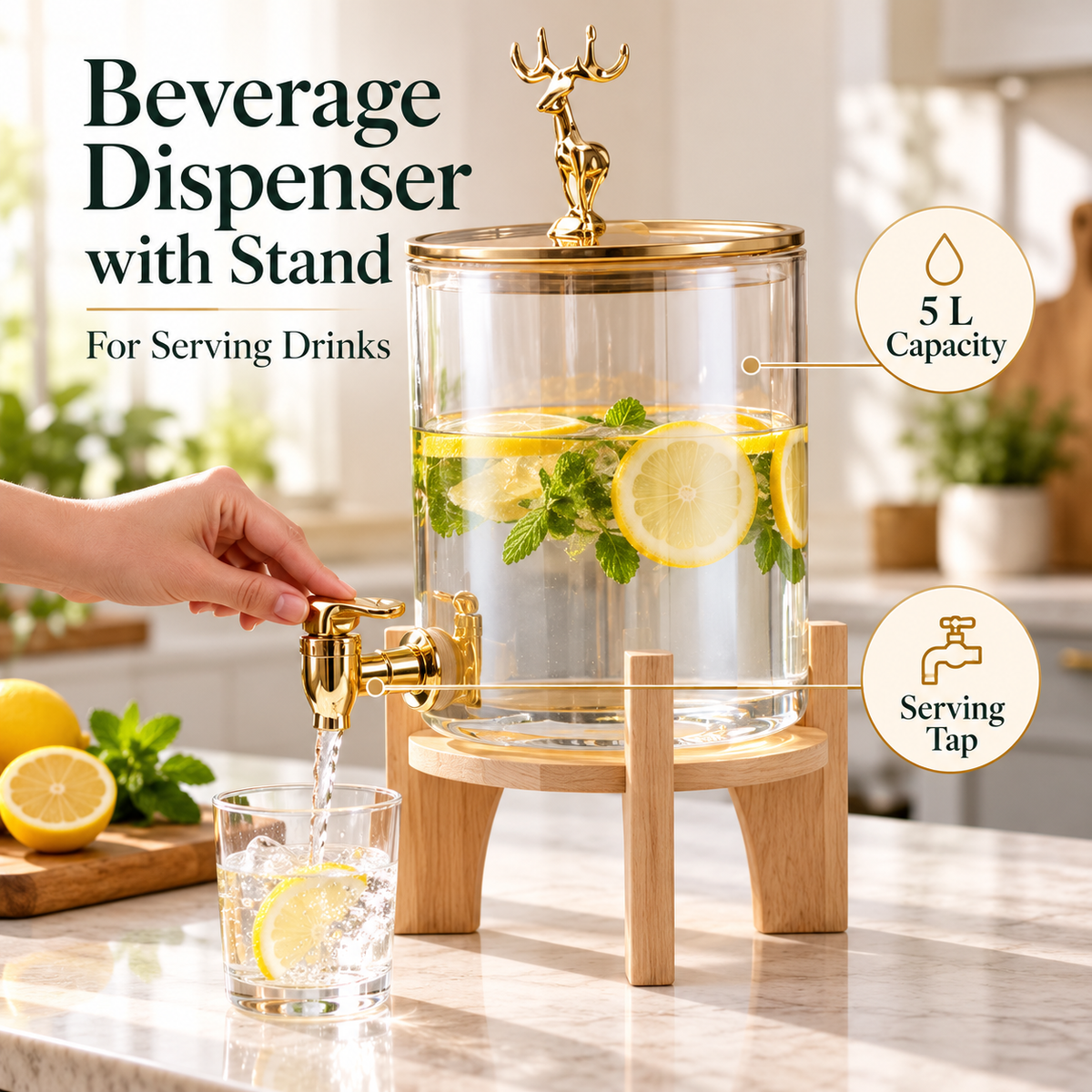 Beverage Dispenser with Stand