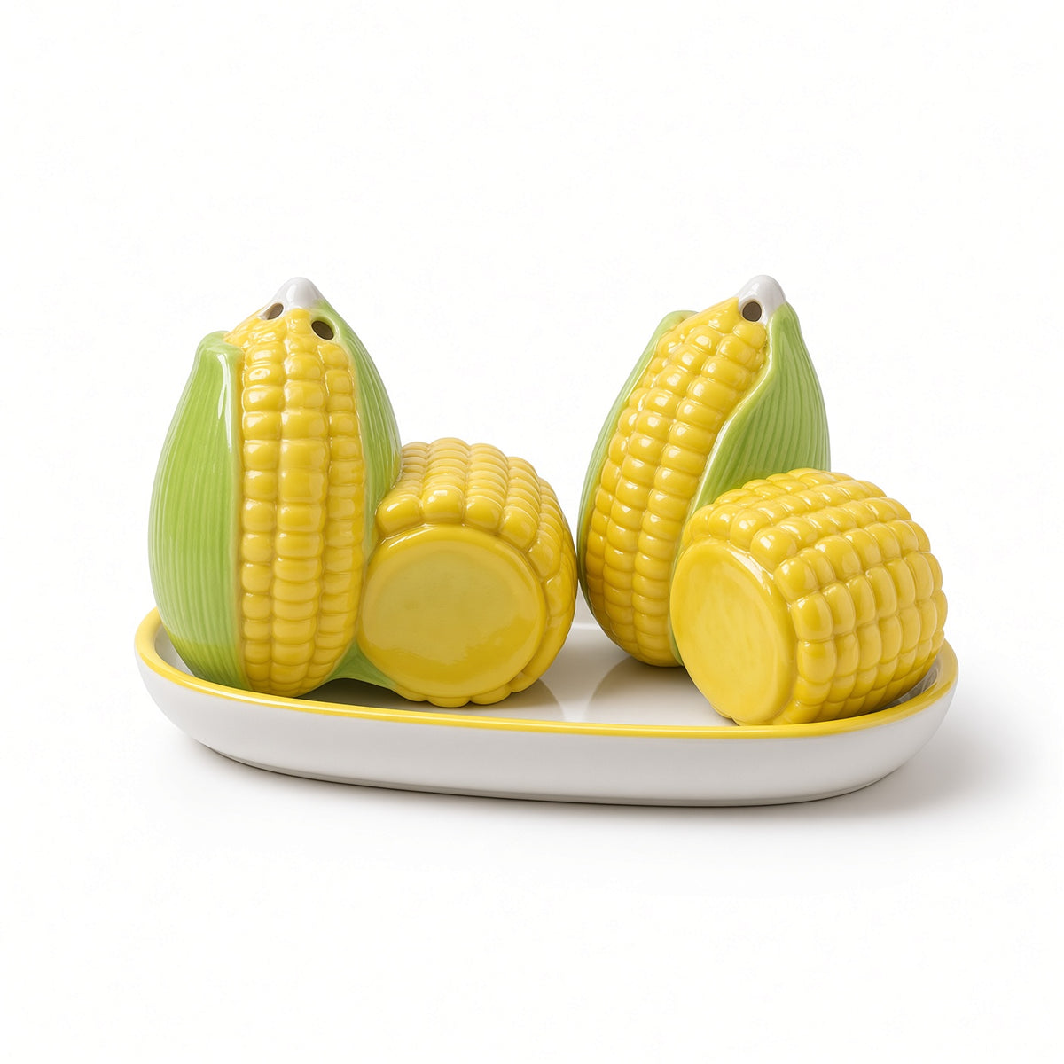 Kitchlux Ceramic Salt and Pepper Shakers - Yellow Corns