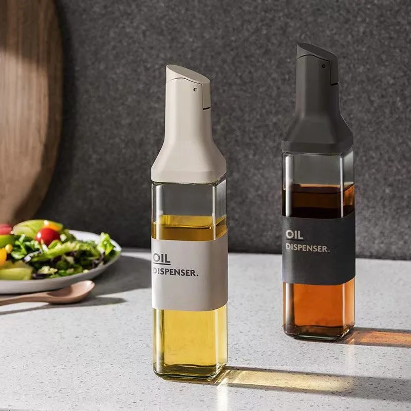 TRANSPARENT GLASS OLIVE OIL BOTTLE LEAK-PROOF MULTIFUNCTIONAL STORAGE BOTTLE