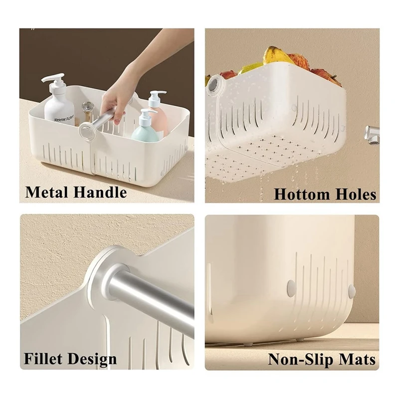 PLASTIC STORAGE BOX WITH HANDLE FOR TOILETRIES & KITCHEN