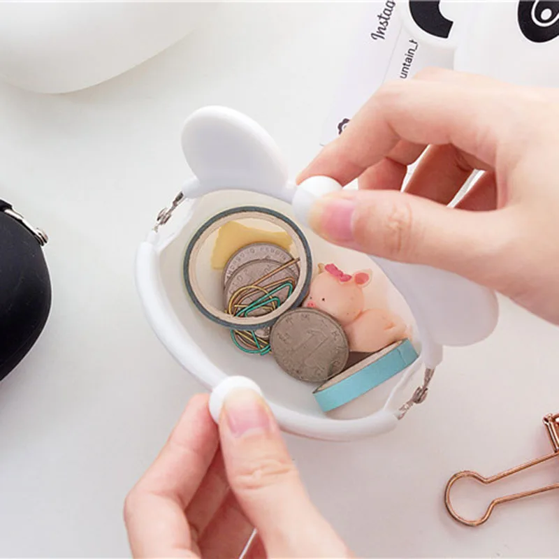 FASHION COIN PURSE CUTE MINI CARTOON SILICONE CLUTCH BAG