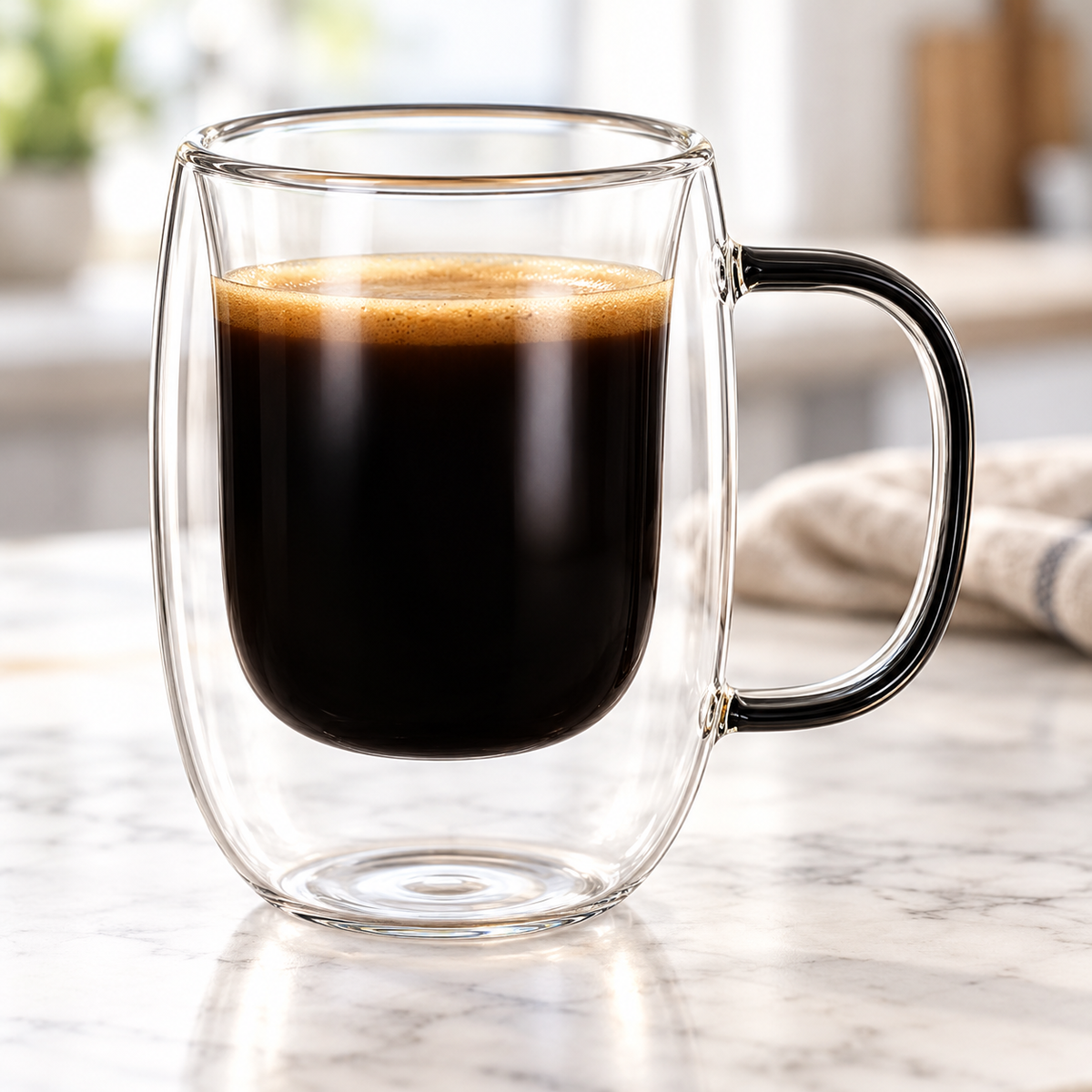 Danny Home 2 Piece Double Wall Glass Mug - 80 ml