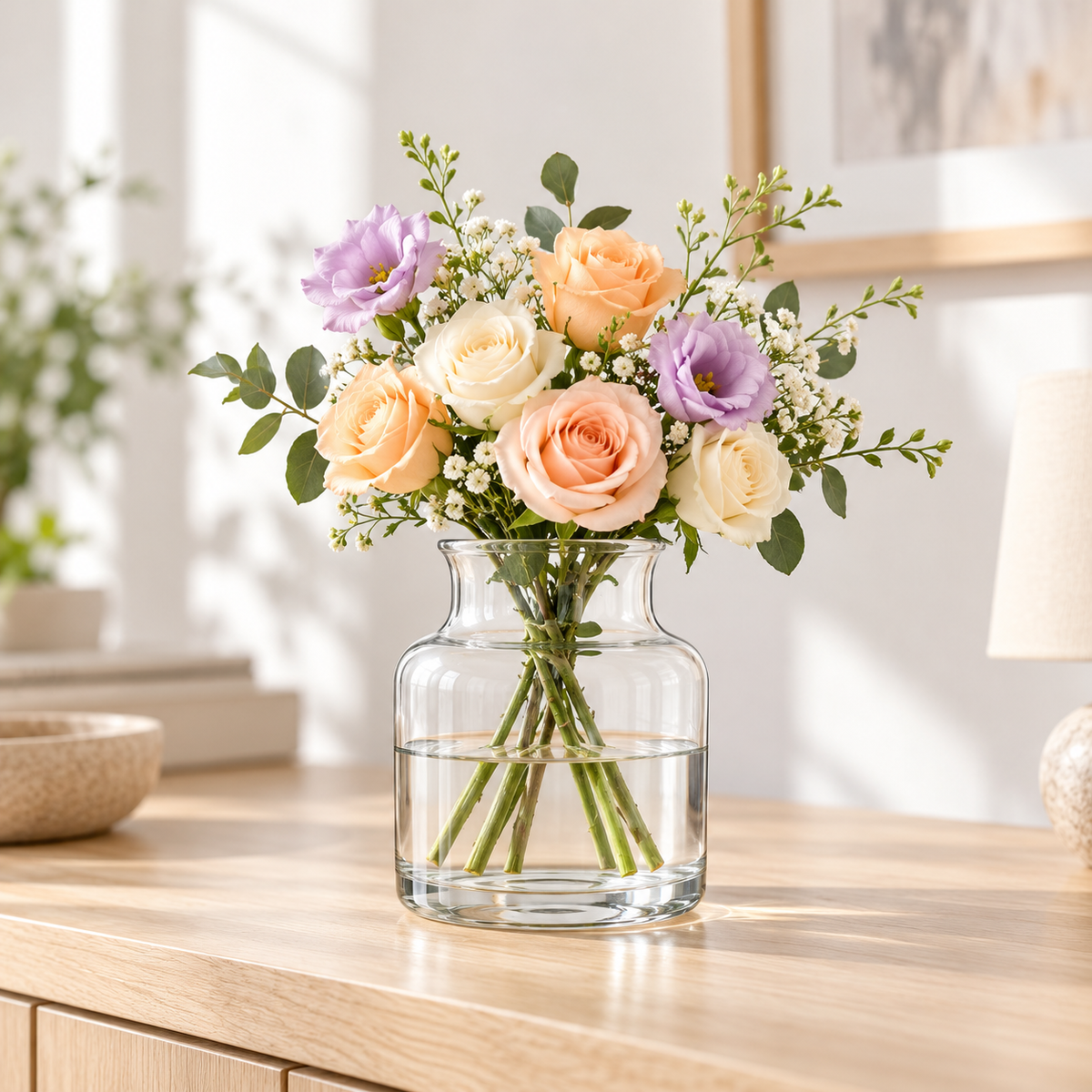 Danny Home Wide Glass Vase - 14.6x19x22.2cm