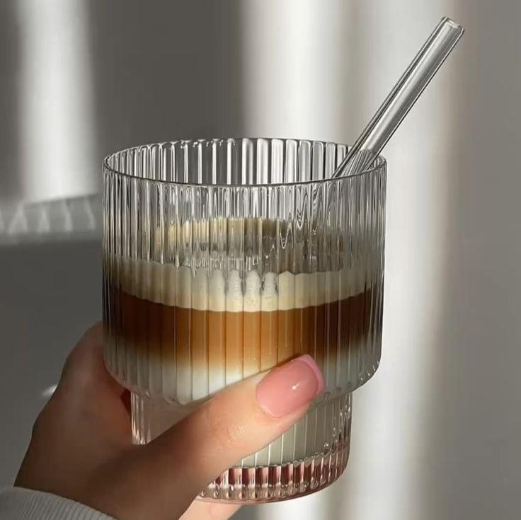 RIBBED ICE COFFEE GLASS