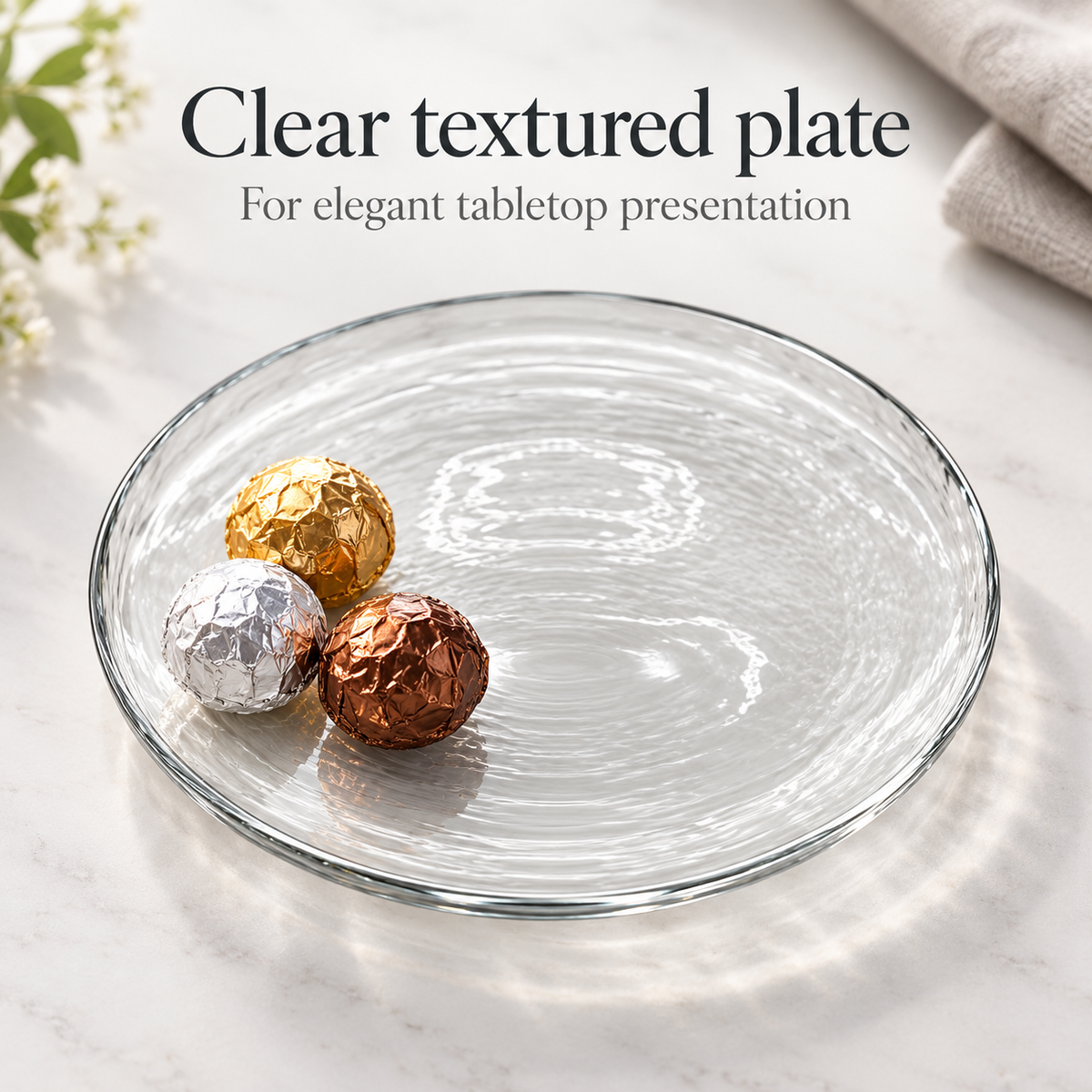 Danny Home Clear Textured Plate - 13 Inches