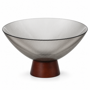 Danny Home Ribbed Pedestal Bowl - 10.25 Inches